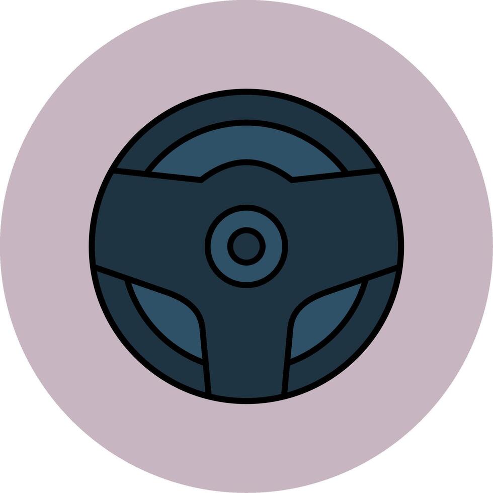 pilotage roue ligne rempli multicolore cercle icône vecteur