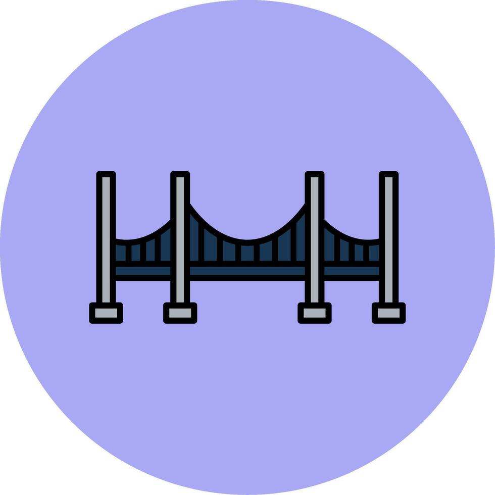 pont ligne rempli multicolore cercle icône vecteur