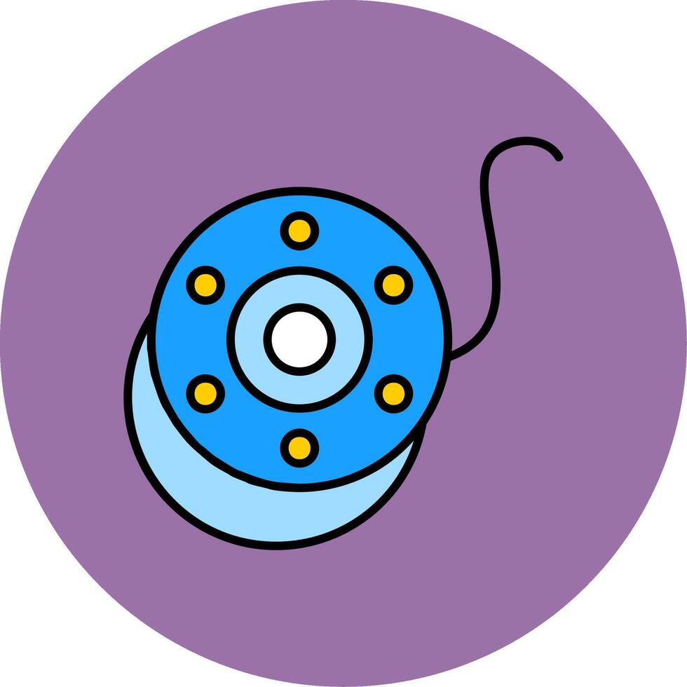 bobine ligne rempli multicolore cercle icône vecteur