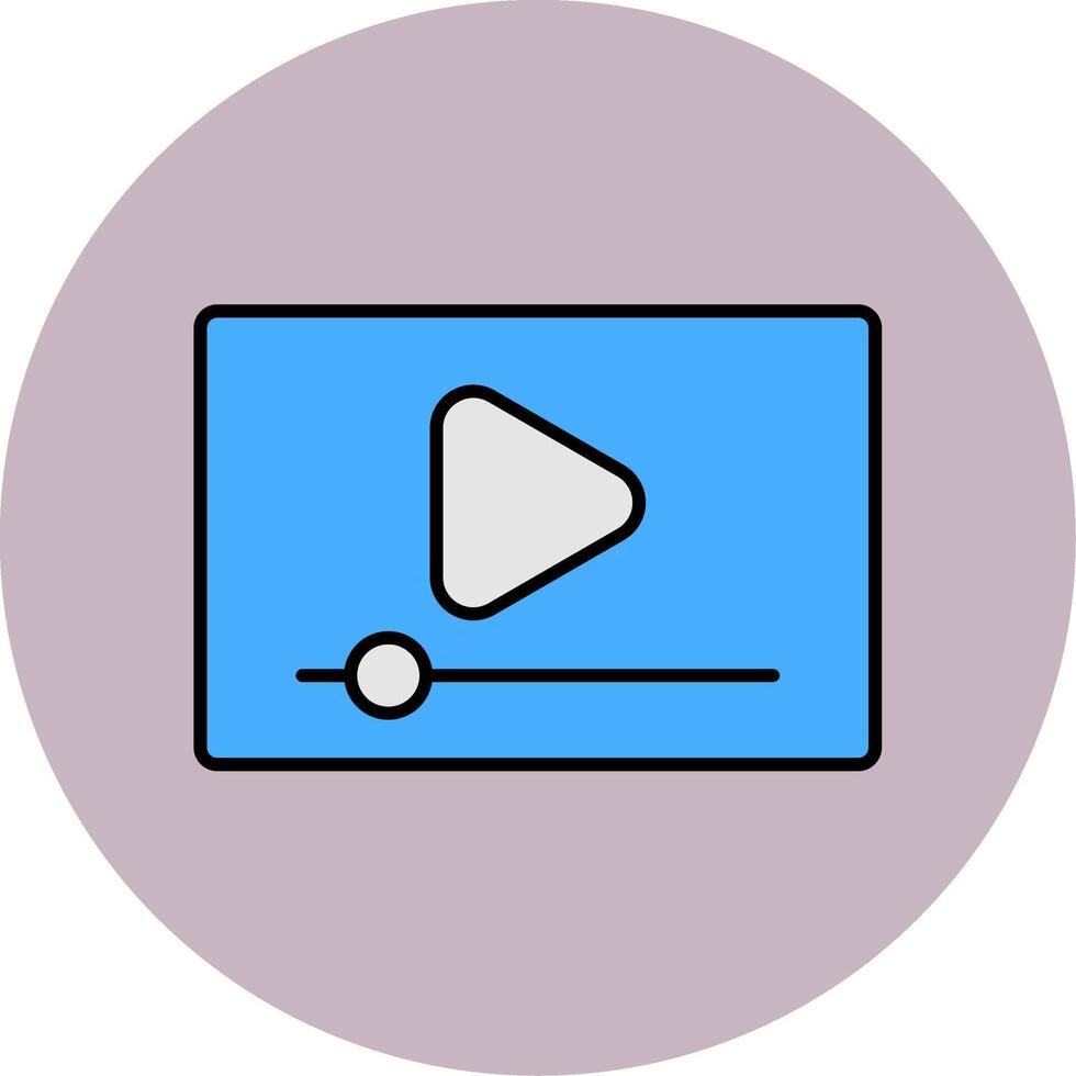 vidéo ligne rempli multicolore cercle icône vecteur