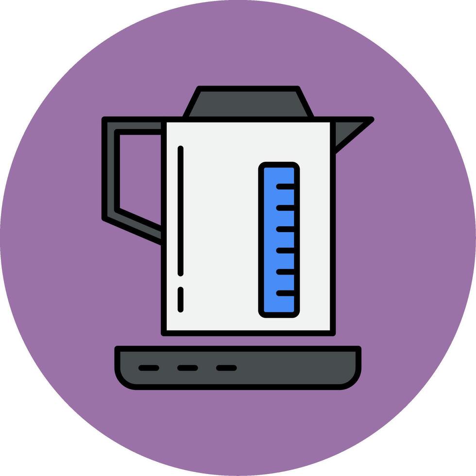 électrique bouilloire ligne rempli multicolore cercle icône vecteur