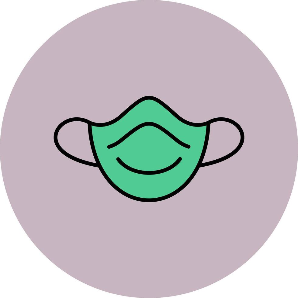 poussière masque ligne rempli multicolore cercle icône vecteur
