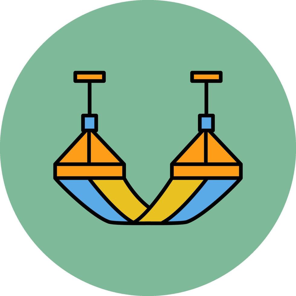 hamac ligne rempli multicolore cercle icône vecteur