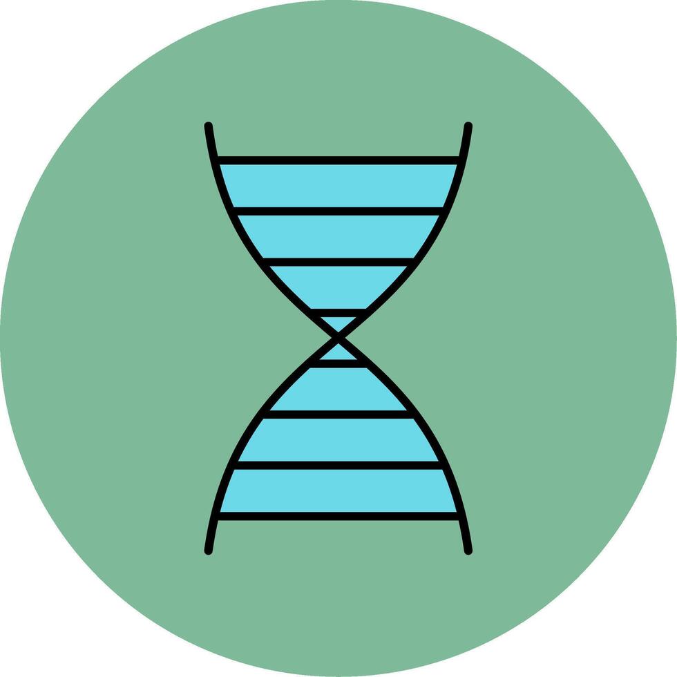 ADN ligne rempli multicolore cercle icône vecteur
