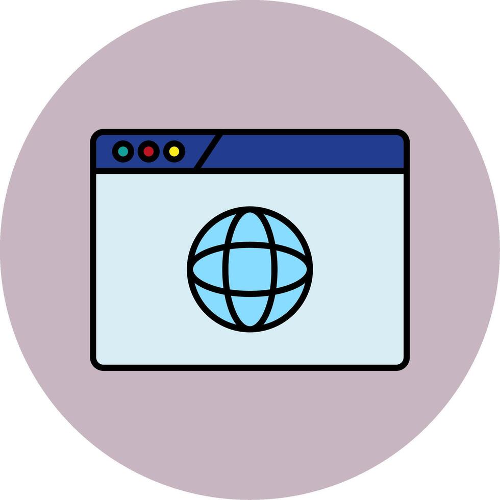 site Internet conception ligne rempli multicolore cercle icône vecteur