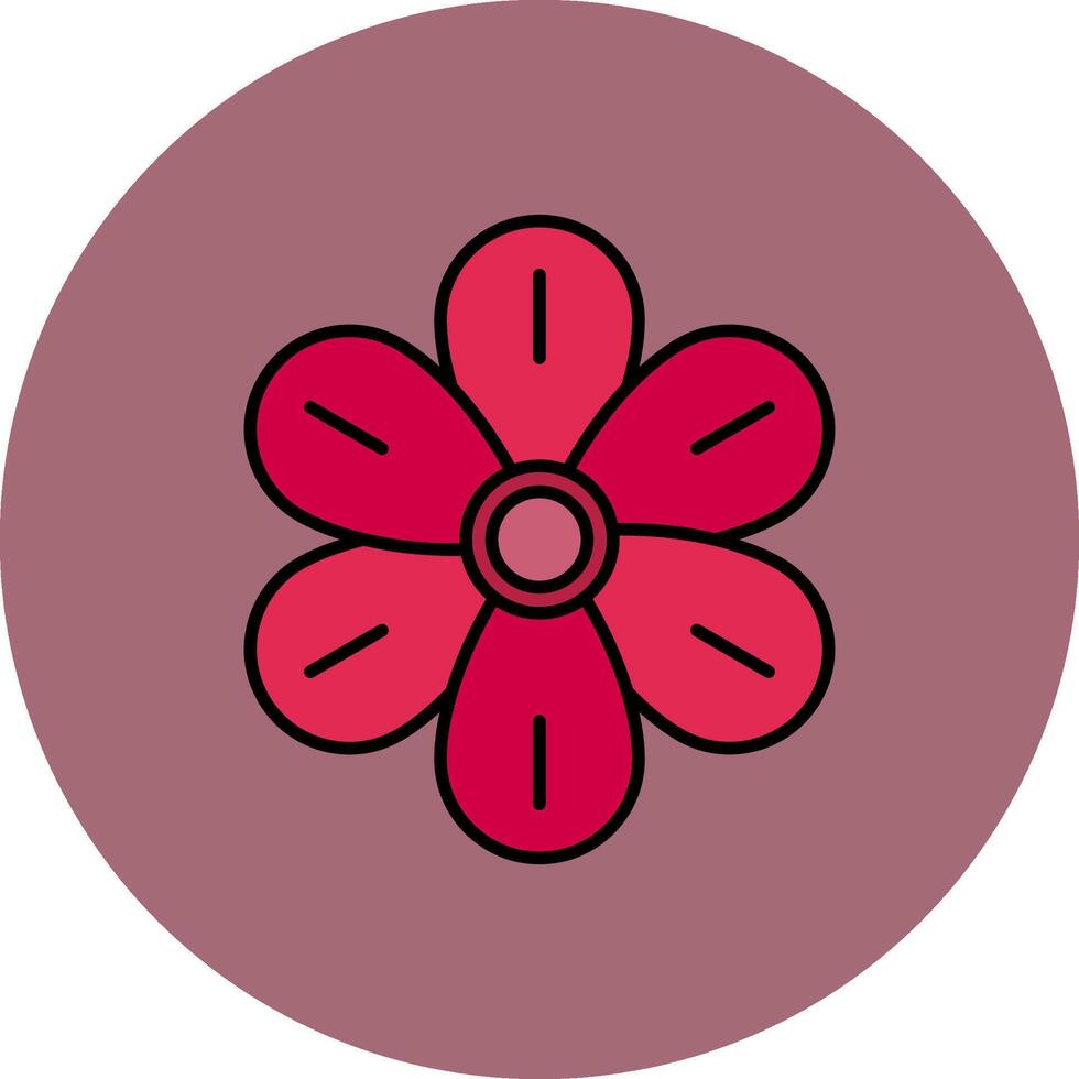 jacinthe ligne rempli multicolore cercle icône vecteur