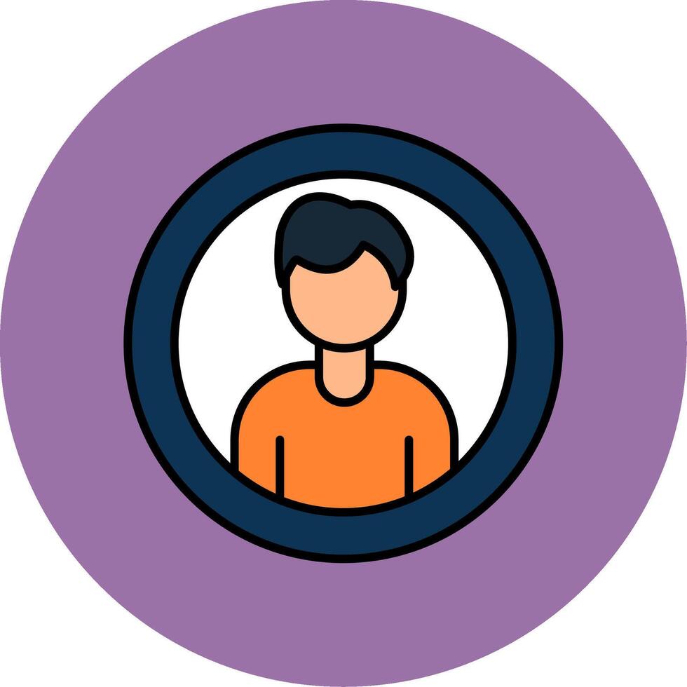 avatar ligne rempli multicolore cercle icône vecteur