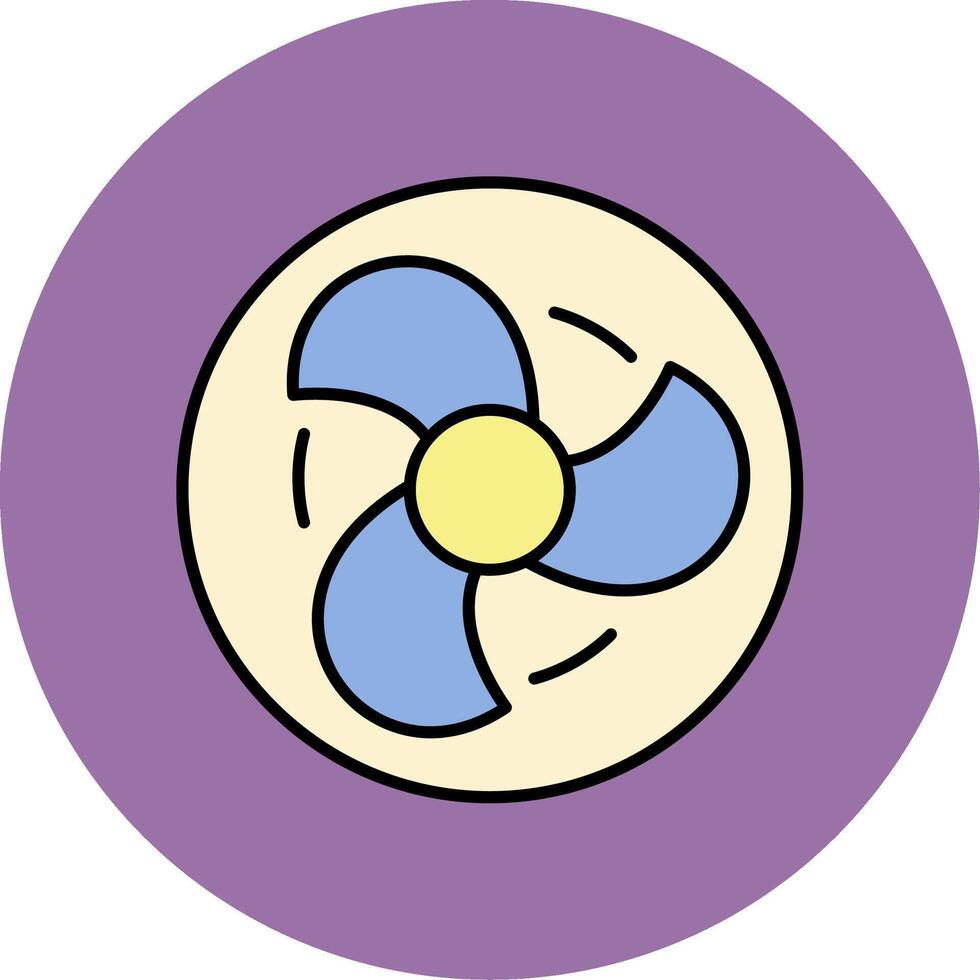 ventilateur ligne rempli multicolore cercle icône vecteur