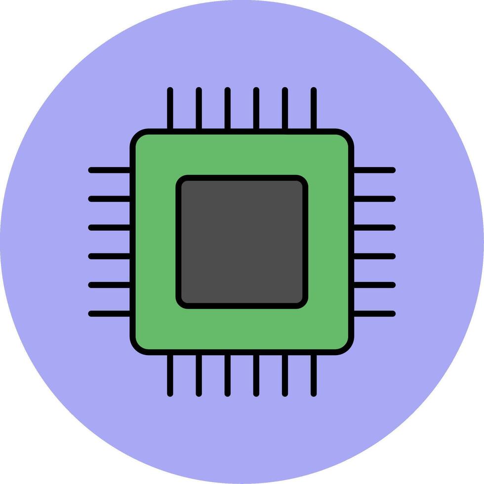 circuit planche ligne rempli multicolore cercle icône vecteur