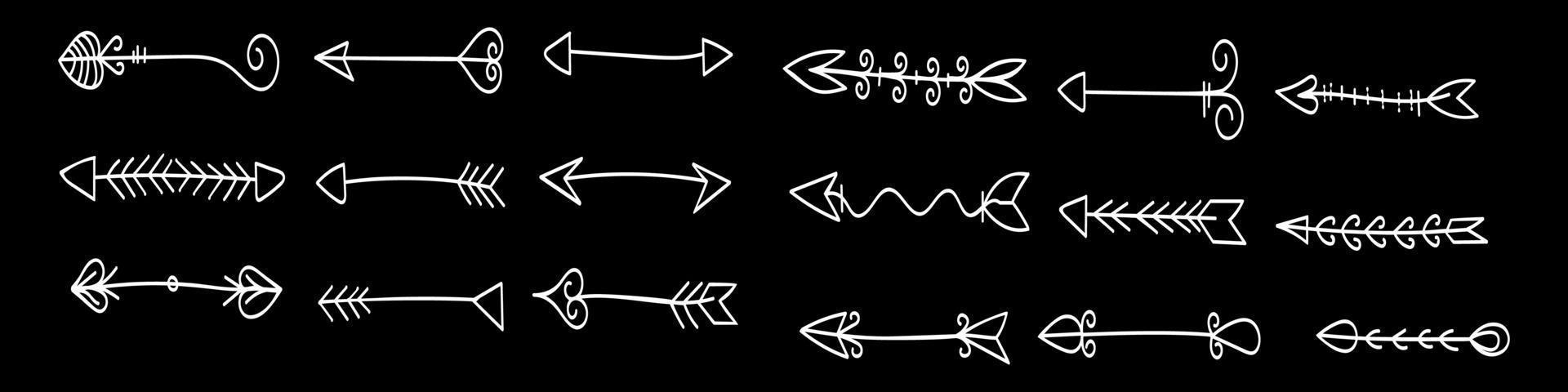 bordures de flèches dessinées à la main vecteur