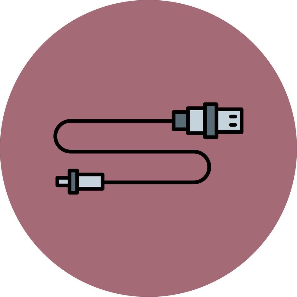 USB connecteur ligne rempli multicolore cercle icône vecteur