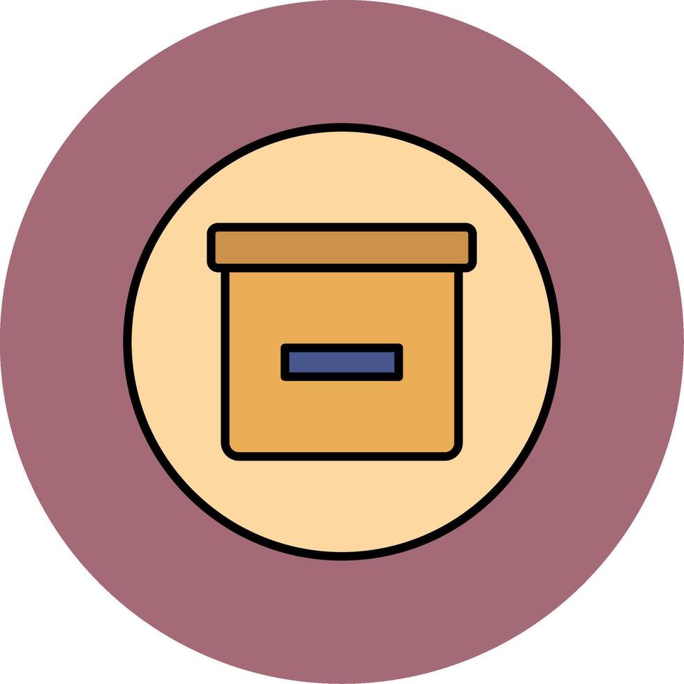boîte ligne rempli multicolore cercle icône vecteur
