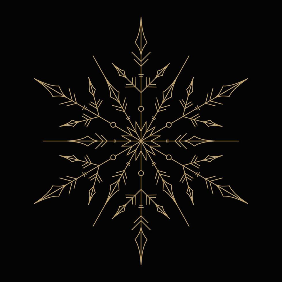 d'or cristal la glace flocon de neige logo vecteur