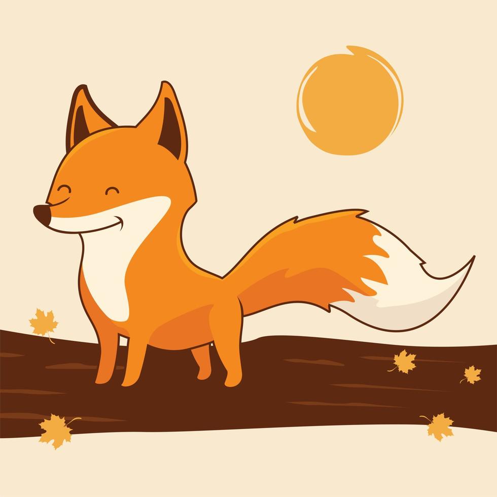 illustrations de dessins animés de renard animaux mignons vecteur
