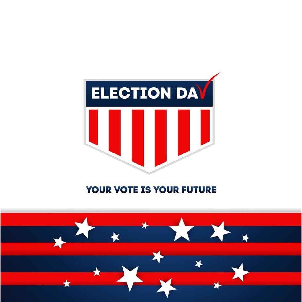 conception de bannière de vote le jour de l'élection avec style de sceau vecteur