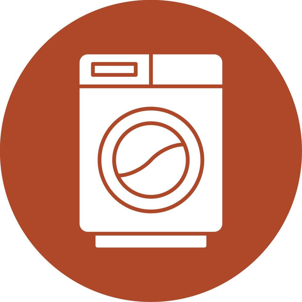 icône de cercle de glyphe de machine à laver vecteur