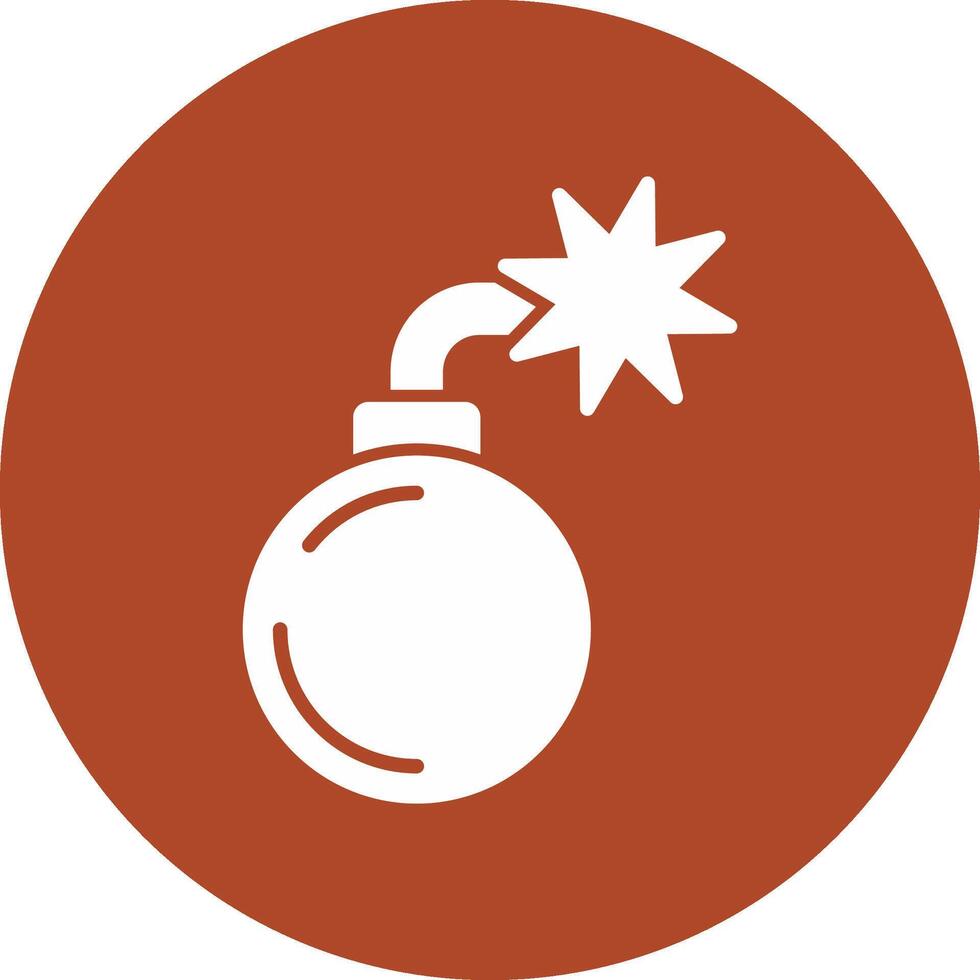 bombe glyphe cercle icône vecteur