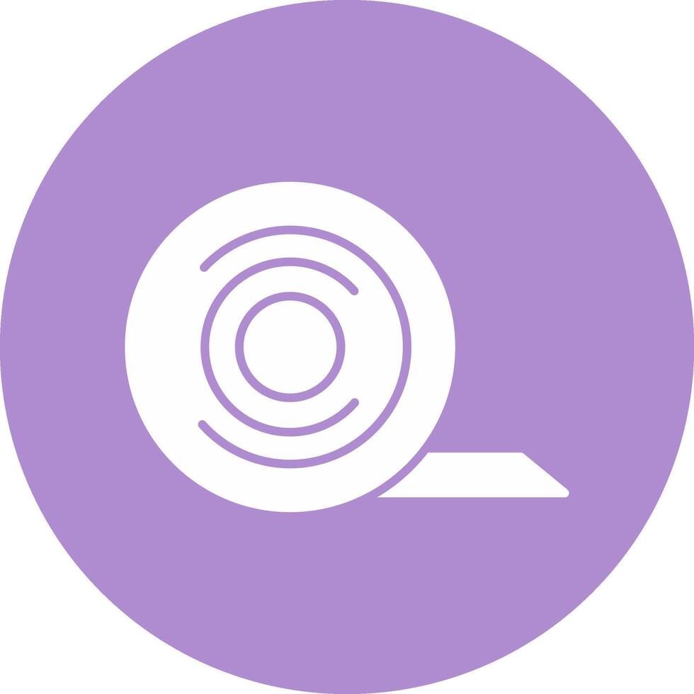 icône de cercle de glyphe de ruban adhésif vecteur