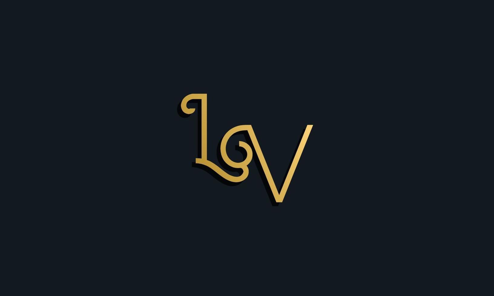 logo de lv lettre initiale de mode de luxe. vecteur