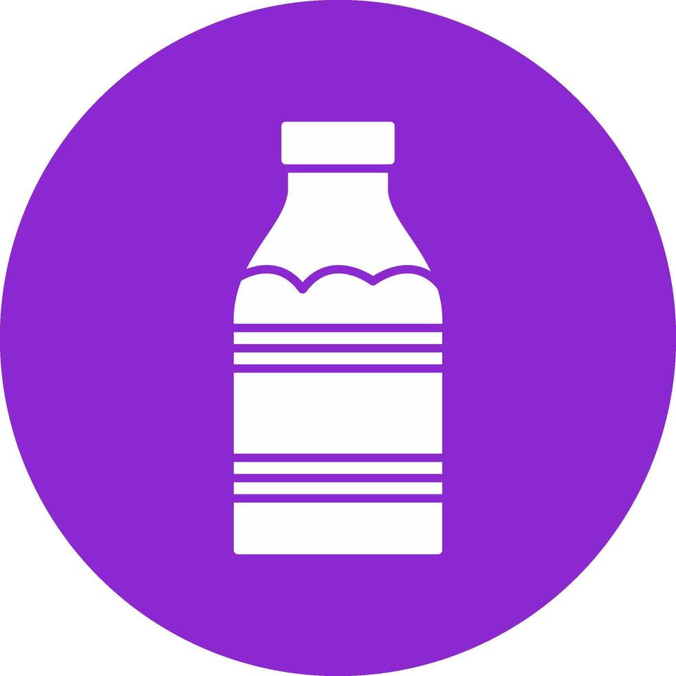 icône de cercle de glyphe de bouteille de lait vecteur
