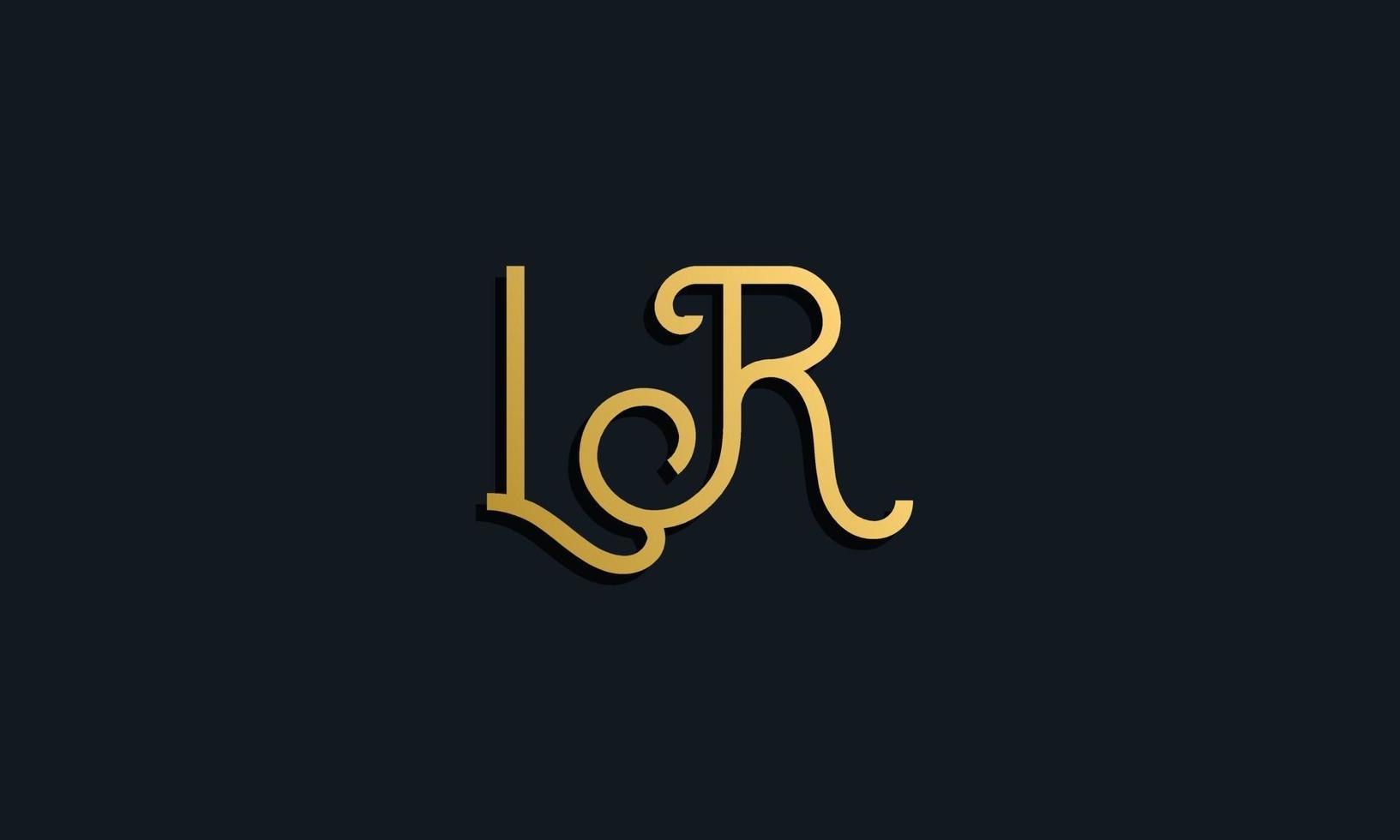 logo de lettre initiale lr de mode de luxe. vecteur