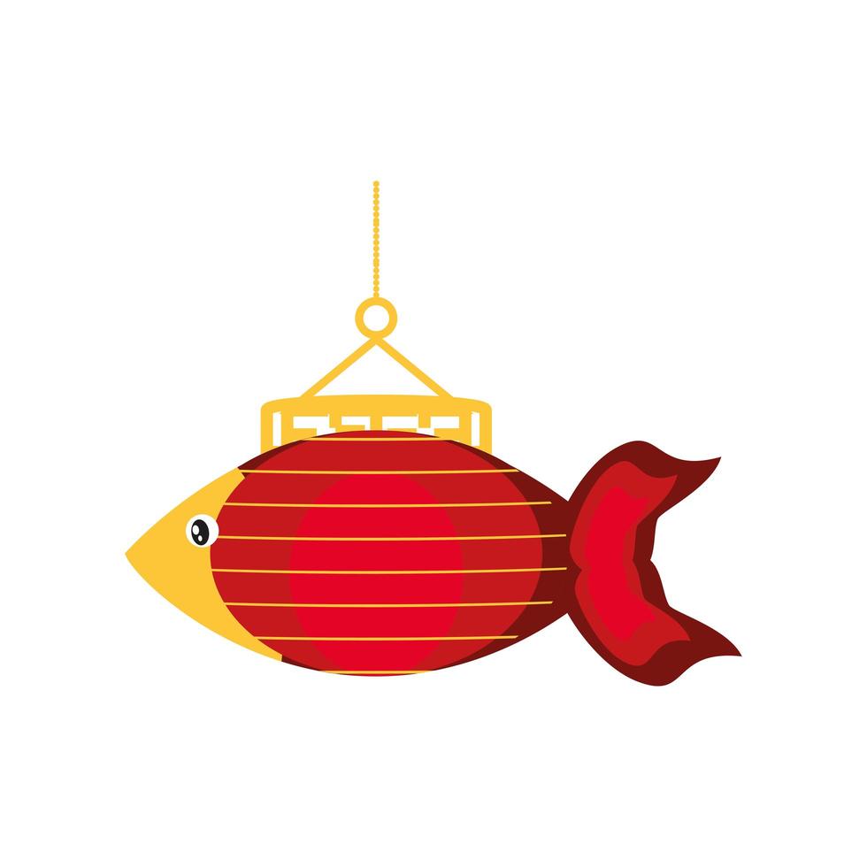 lanterne de poisson chinoise vecteur