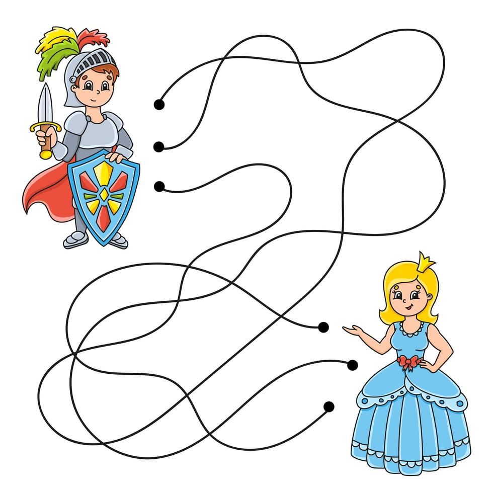 labyrinthe facile. labyrinthe pour les enfants. fiche d'activité. casse-tête pour les enfants. personnage de dessin animé. énigme logique. illustration vectorielle de couleur. vecteur