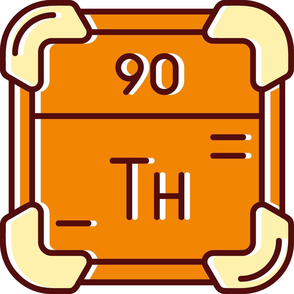 thorium rempli glissé rétro icône vecteur