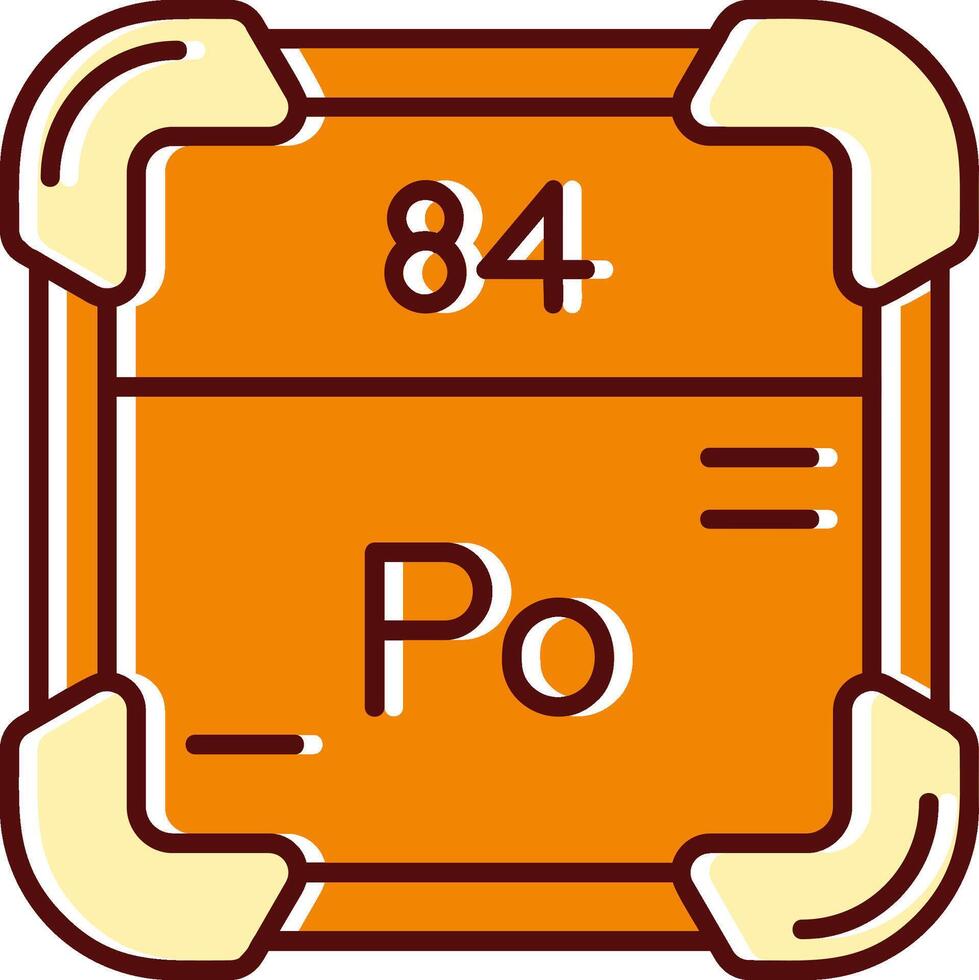 polonium rempli glissé rétro icône vecteur