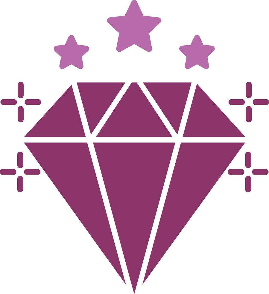 diamant glyphe deux Couleur icône vecteur
