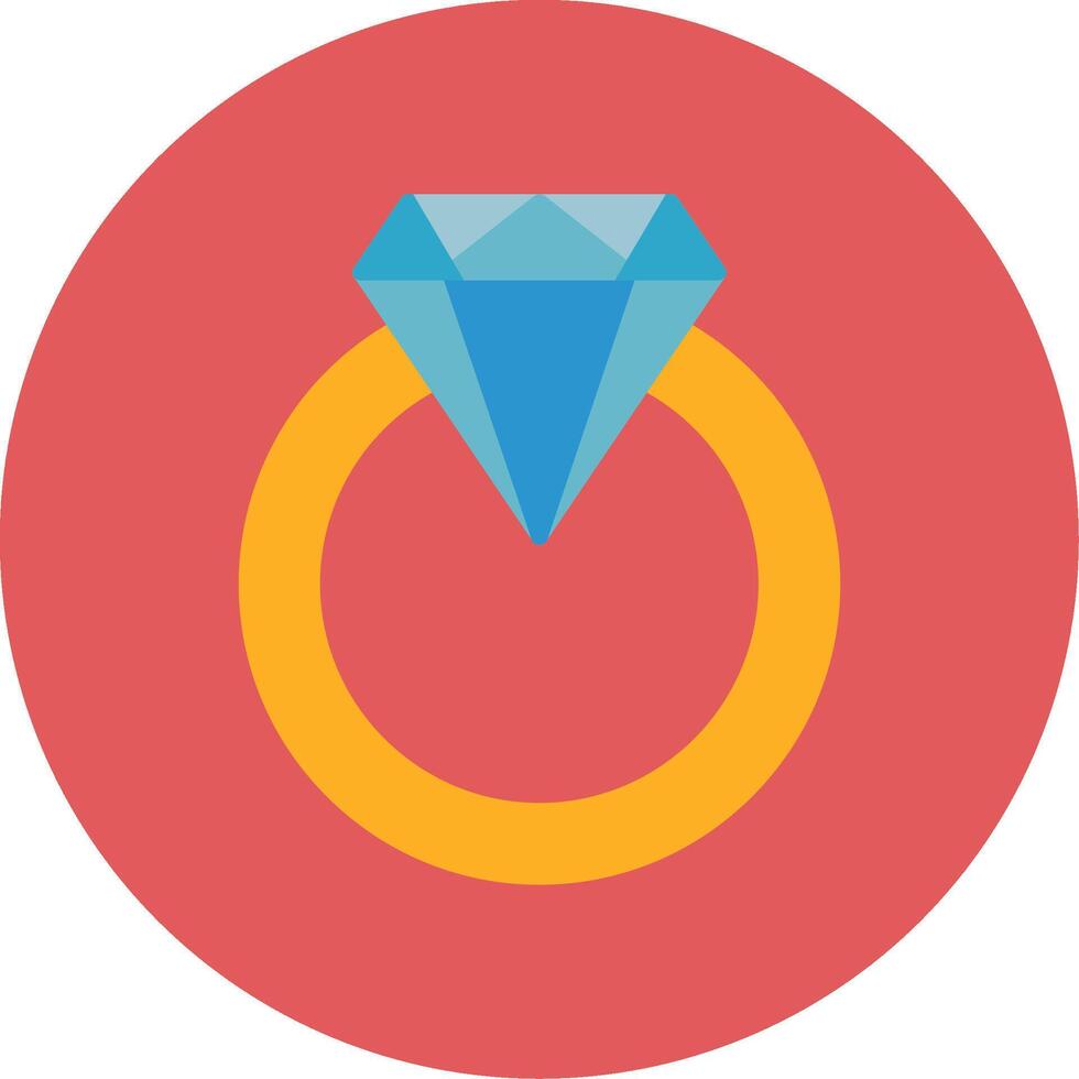 diamant bague plat cercle icône vecteur