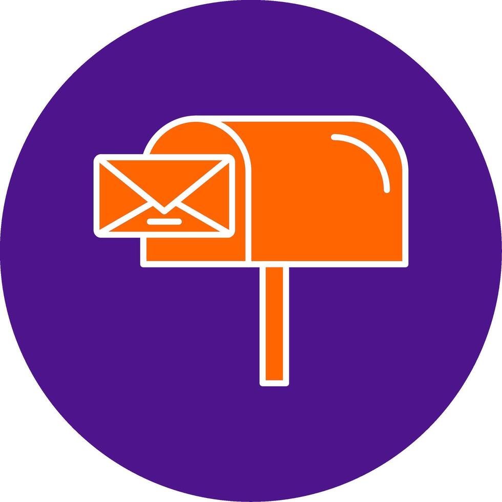 courrier boîte ligne rempli cercle icône vecteur