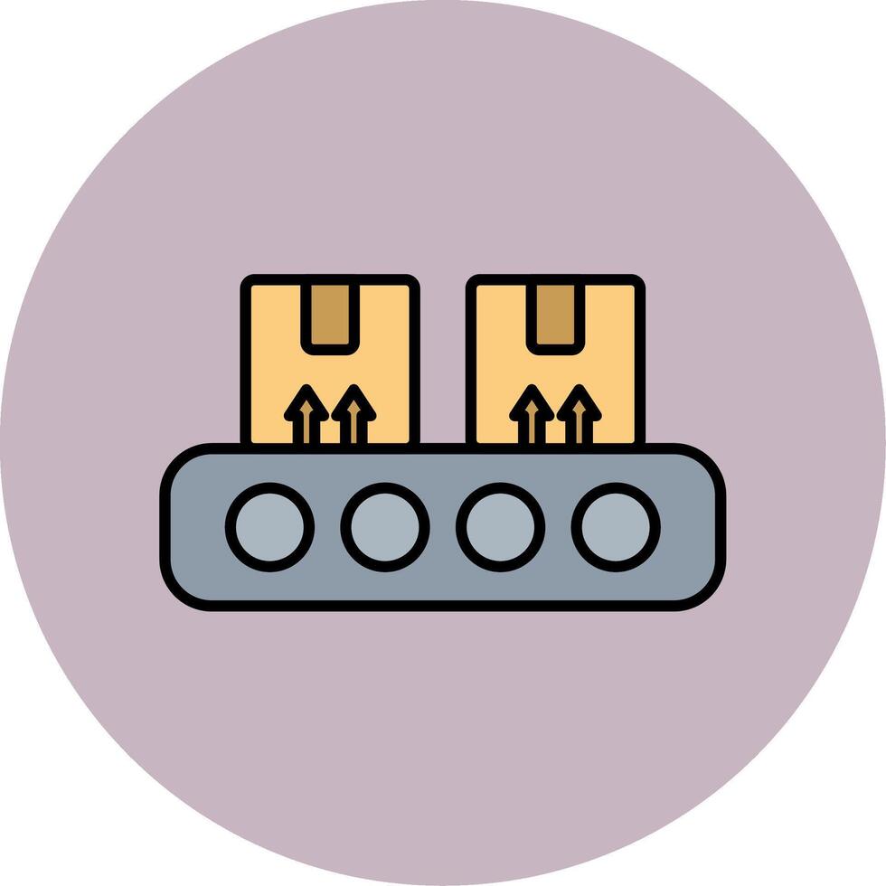 productif ligne rempli multicolore cercle icône vecteur