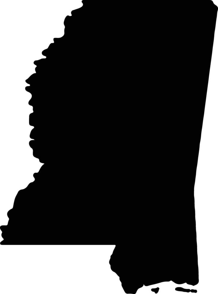 Mississippi uni États de Amérique silhouette carte vecteur