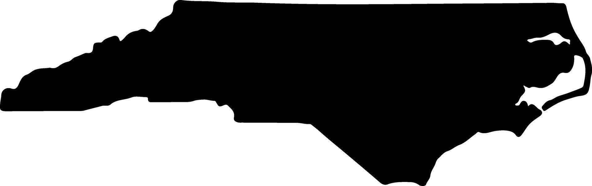 Nord Caroline uni États de Amérique silhouette carte vecteur