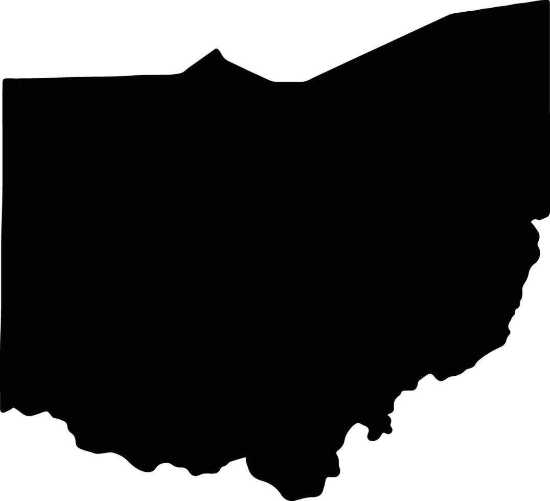 Ohio uni États de Amérique silhouette carte vecteur