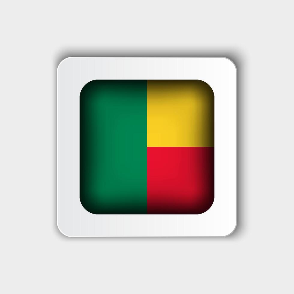 Bénin drapeau bouton plat conception vecteur