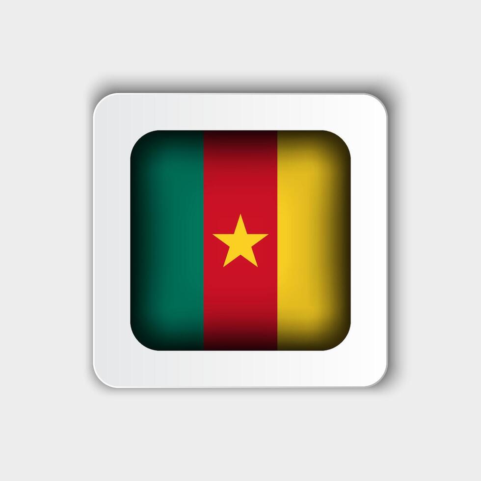 Cameroun drapeau bouton plat conception vecteur