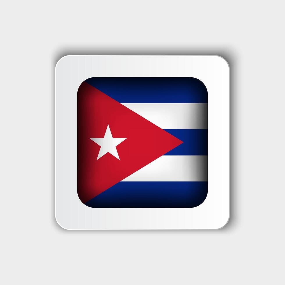 Cuba drapeau bouton plat conception vecteur