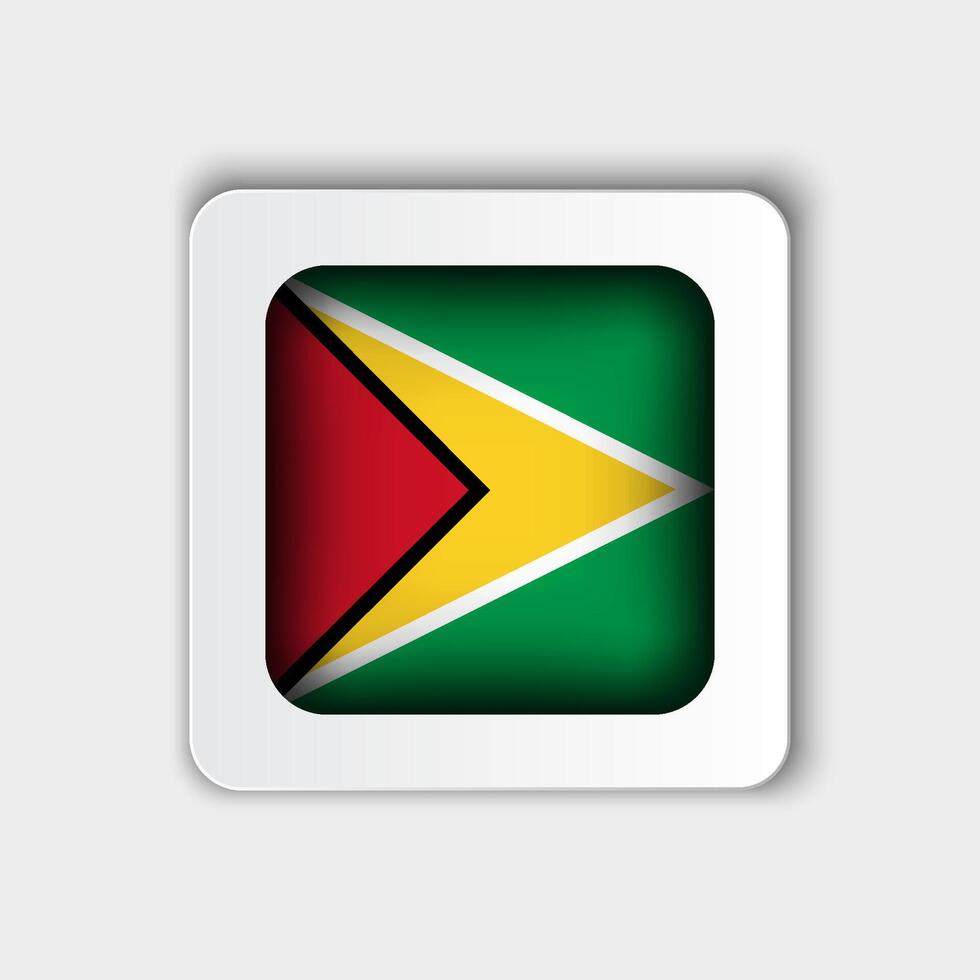Guyane drapeau bouton plat conception vecteur