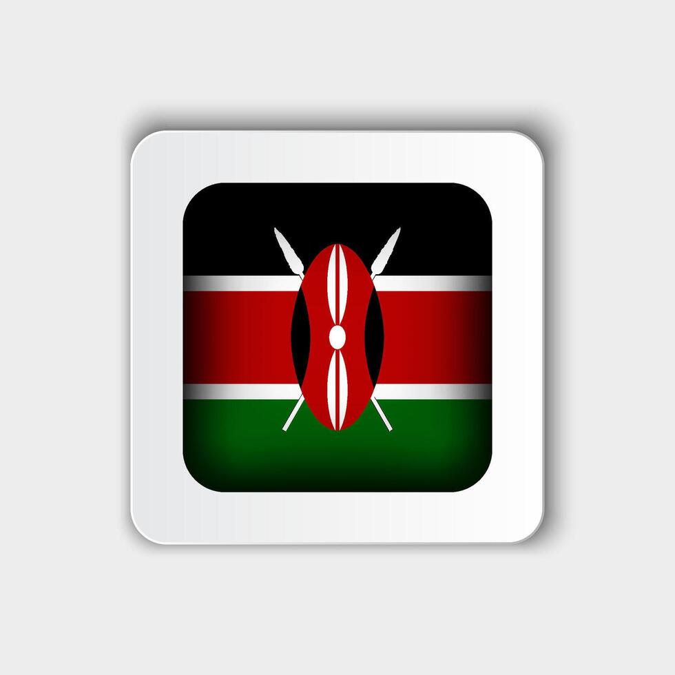 Kenya drapeau bouton plat conception vecteur