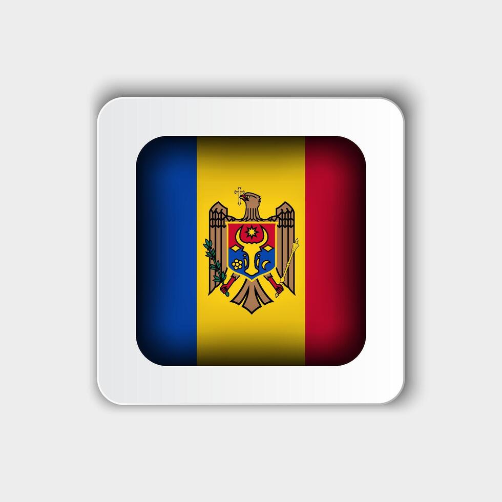 Moldavie drapeau bouton plat conception vecteur
