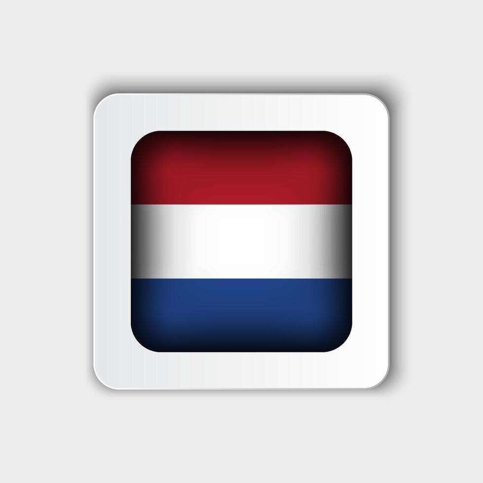 Pays-Bas drapeau bouton plat conception vecteur