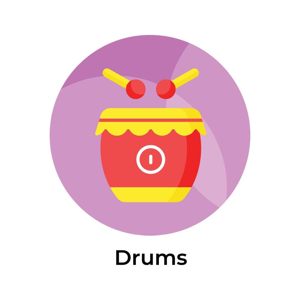 chinois traditionnel musical tambour avec hochets vecteur conception, modifiable icône