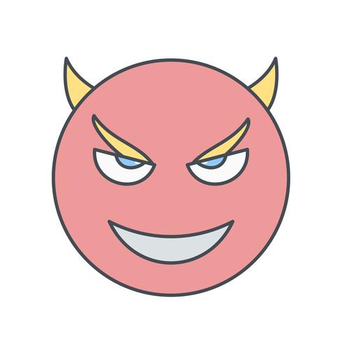 Diable, emoji, vecteur, icône vecteur