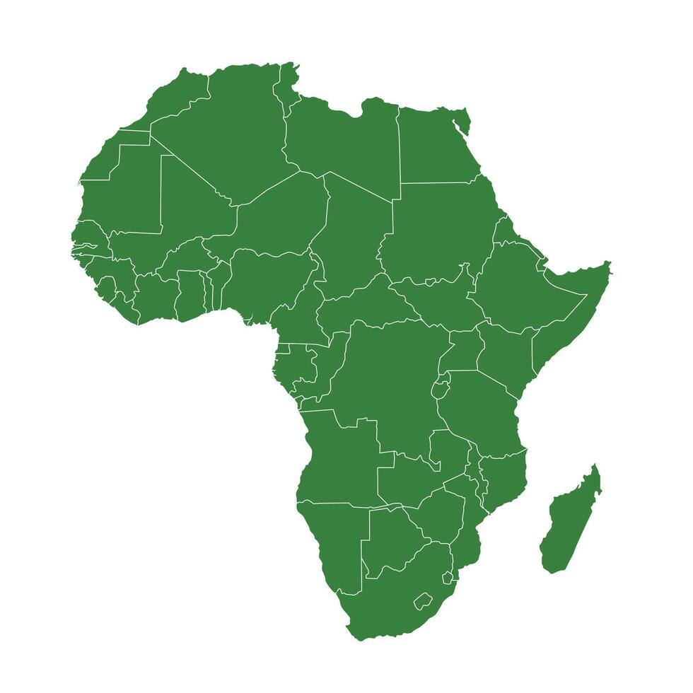 Afrique continent carte avec détails vecteur vecteur illustration