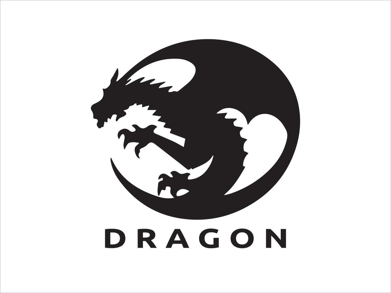 dragon logo conception icône symbole vecteur modèle.