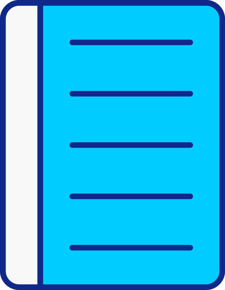 carnet bleu rempli icône vecteur