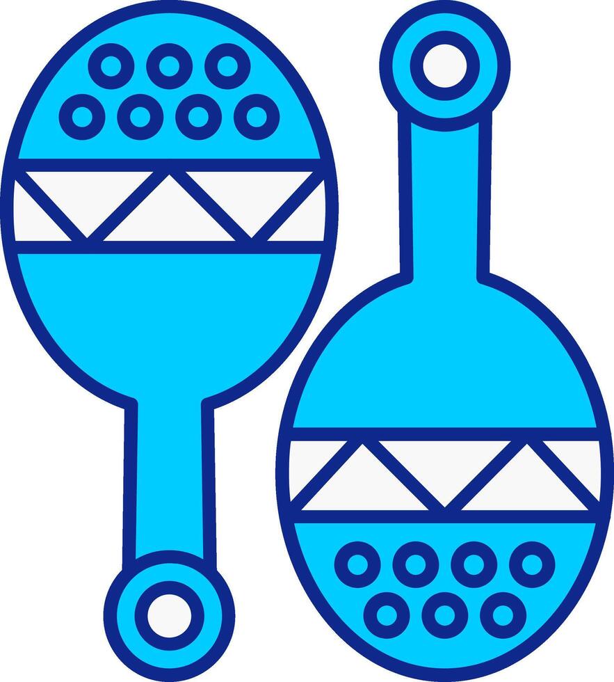 maracas bleu rempli icône vecteur
