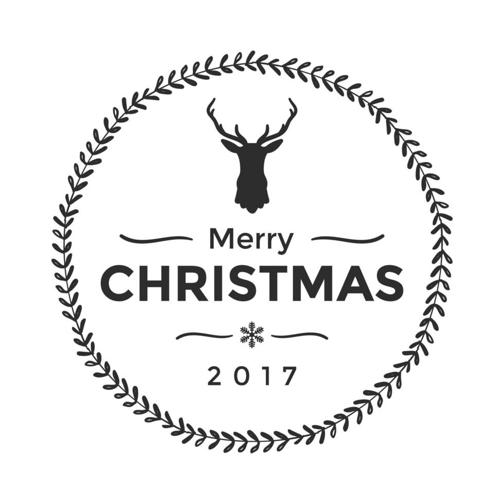 joyeux noël et bonne année typographique. logo vectoriel, typographie. vecteur